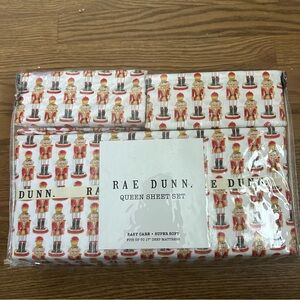 Rae Dunn new in box queen size nutcracker sheets